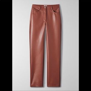 Aritzia Melina Leather Patina Brown Size 4 NWT